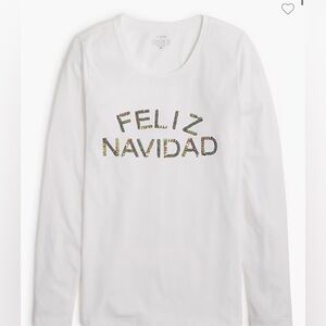 J. Crew Feliz Navidad' Long Sleeve Tee